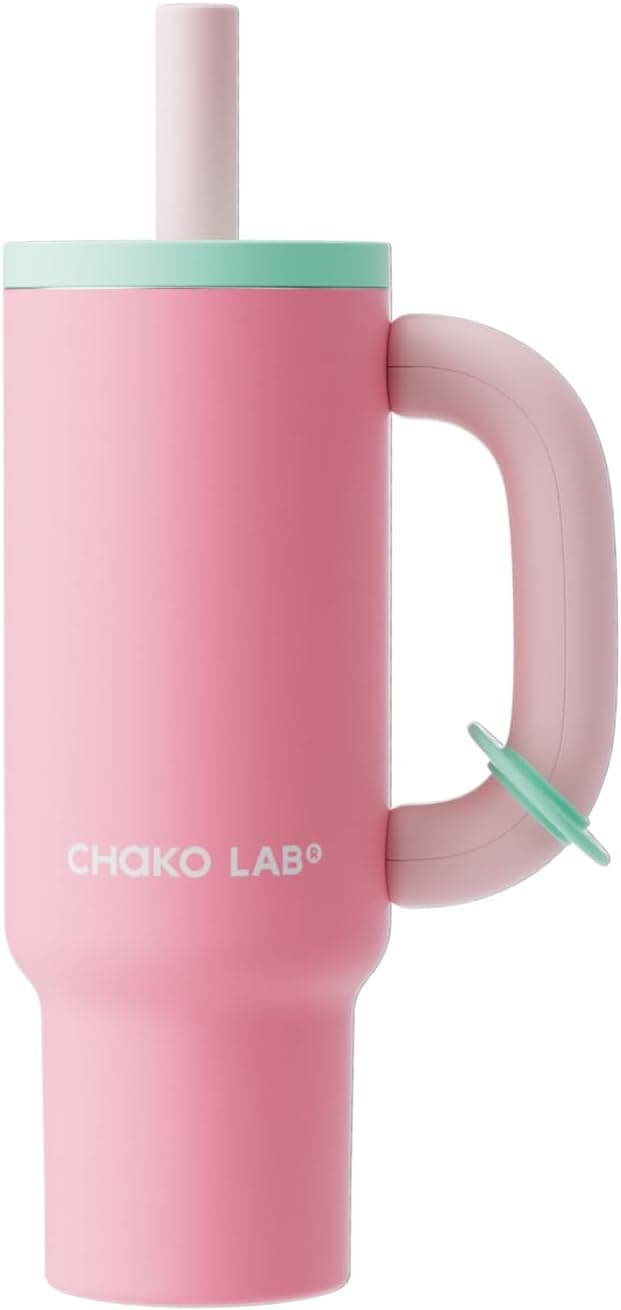 CHAKO LAB BaWang Insulated Stainless Steel Tumbler - 33oz with Handle and Straw image 1