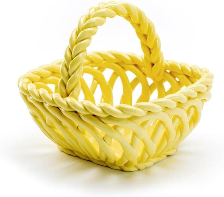 Gracie China Shop Hand Woven Fine Porcelain Easter Small Basket thumbnail 5