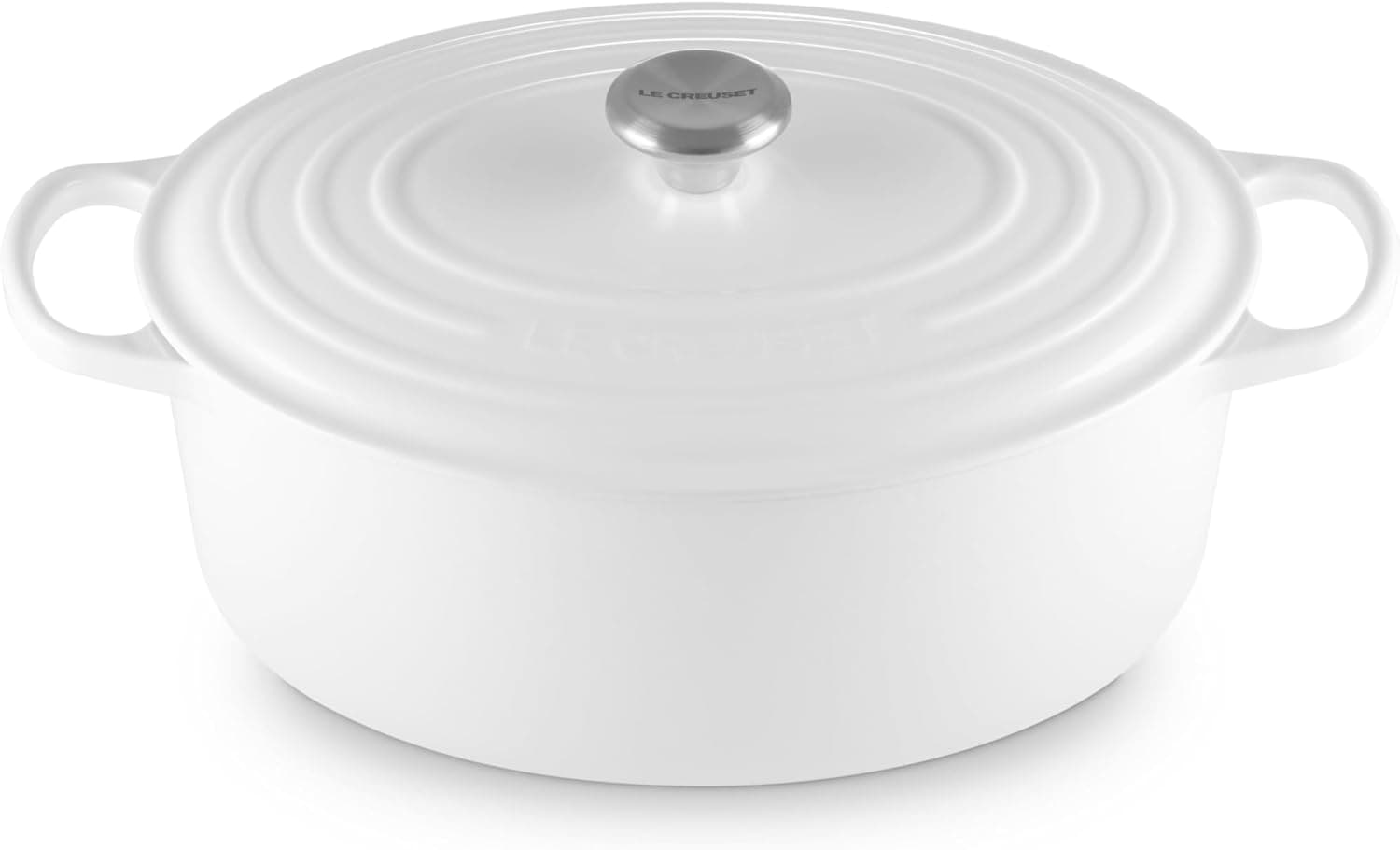 Le Creuset Enameled Cast Iron Signature Oval Dutch Oven, 8 qt., White: Home &amp; Kitchen image 1