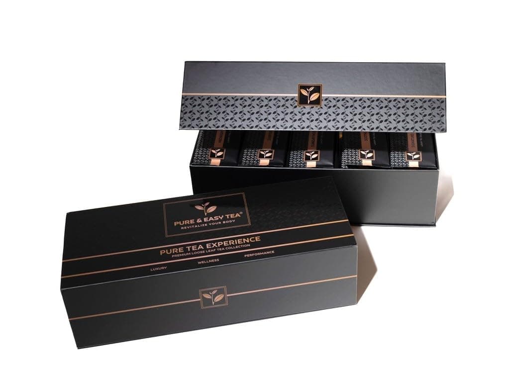 Pure And Easy Tea, Premium Loose Leaf Tea Sampler Set, 30-Count Variety Pack of Herbal and Caffeinated Blends, Luxury and Wellness Teas in a Designer Gift Box (150g) : Grocery &amp; Gourmet Food — Easter Gifts gift idea