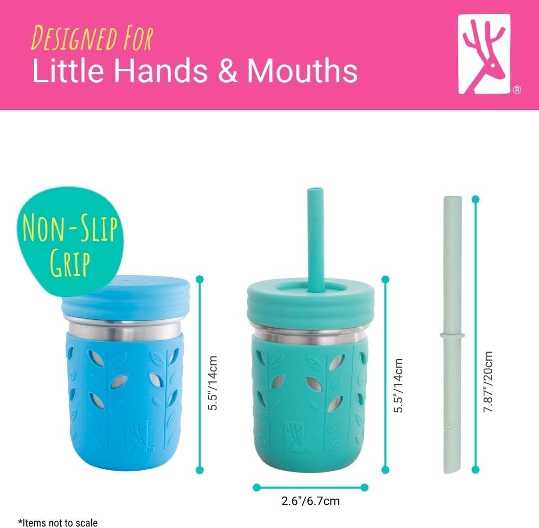 Elk and Friends 10oz Stainless Steel Kids' Drinking Cups with Sleeves and Silicone Straws - 4 Pack thumbnail 5