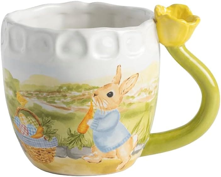 Mud Pie Stoneware Easter Bunny Mug with Figural Carrot Handle : Home &amp; Kitchen thumbnail 3