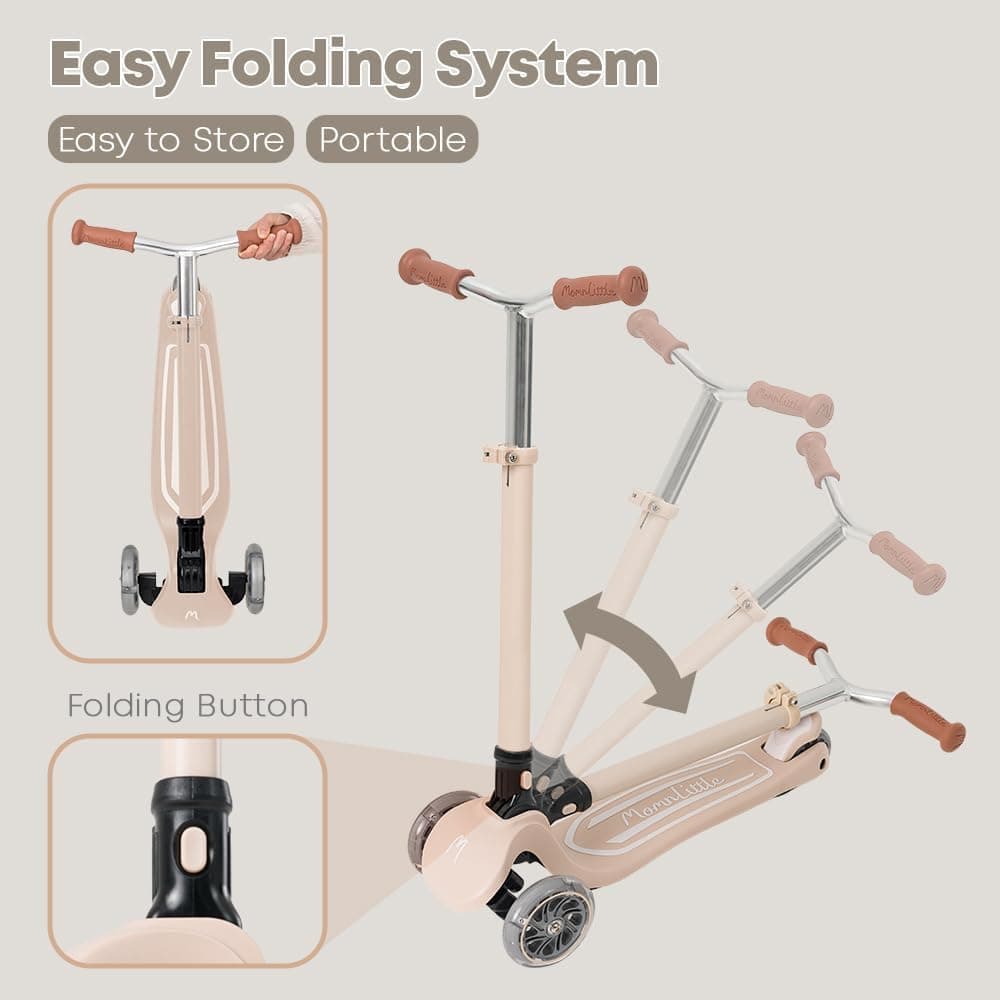 MomnLittle Kick Scooter with Basket for Kids Ages 3-10 thumbnail 4