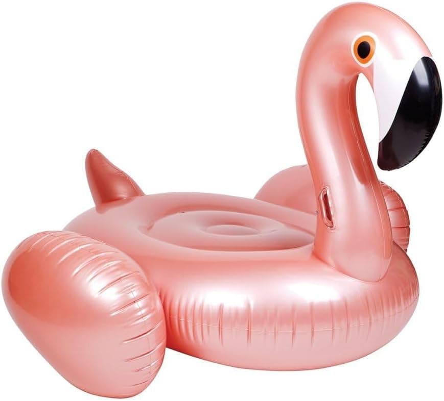 Sunnylife Luxe Ride-On Float Rose Gold Flamingo image 1