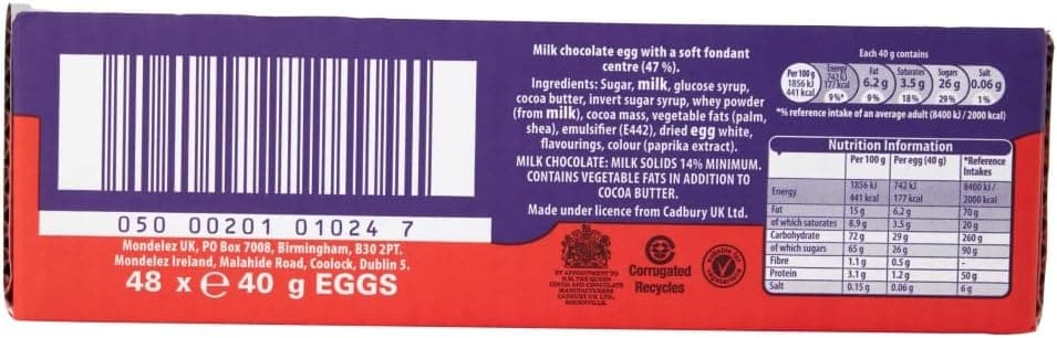 Cadbury Creme Egg - 1.41oz (40g) (Pack of 48) : Grocery &amp; Gourmet Food thumbnail 2