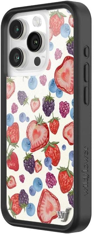 Wildflower Cases - Compatible with iPhone 16 Pro | Protective Black Bumper, 6.5ft Drop Test Certified, Women Owned Small Business | Berries Aesthetic Classic Popular Trendy | Fruit Tart : Cell Phones &amp; Accessories thumbnail 2