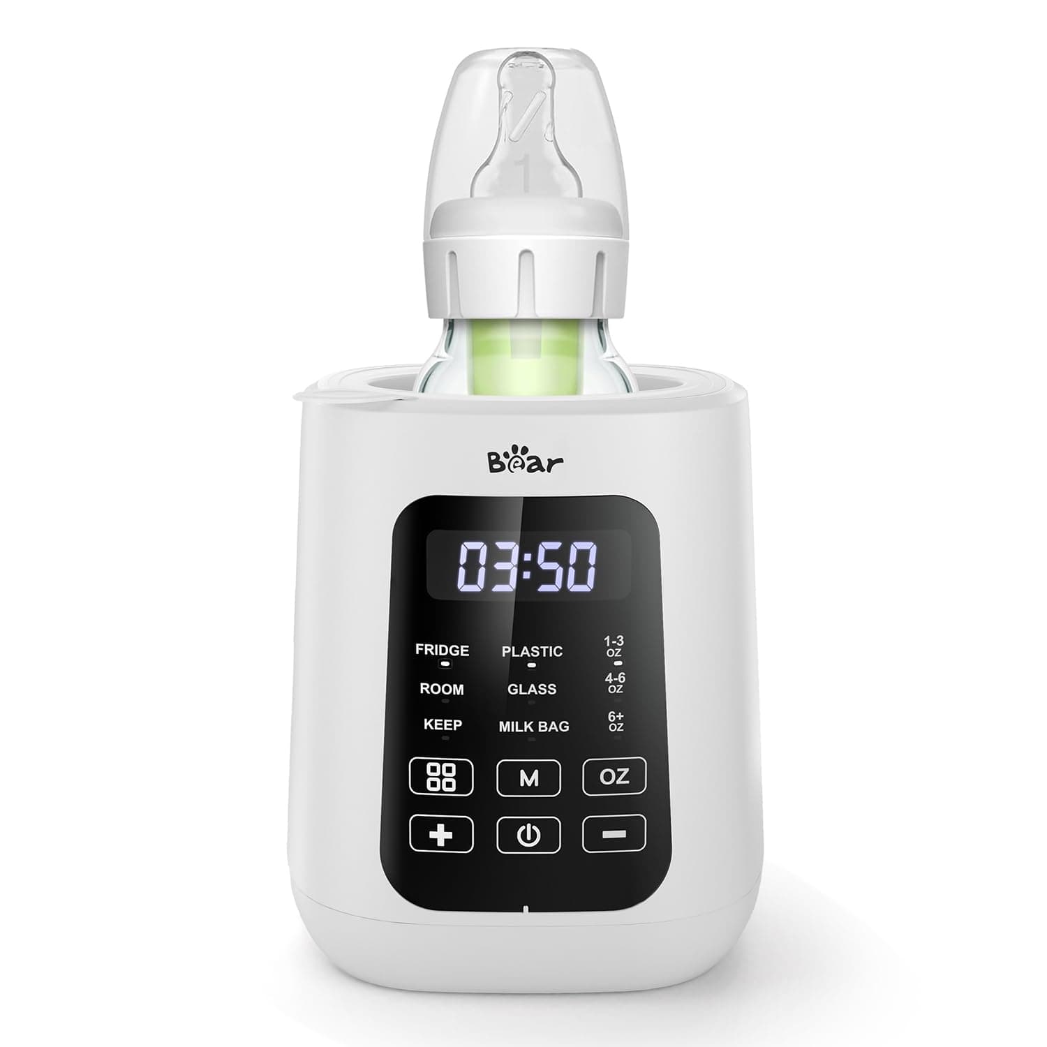 Bear Baby Bottle Warmer, Milk Warmer Breastmilk Bag Formula Fast Warming for New Born Baby Bottles, with Time Temp Control Automatic Shut Off at Home Use : Baby image 1