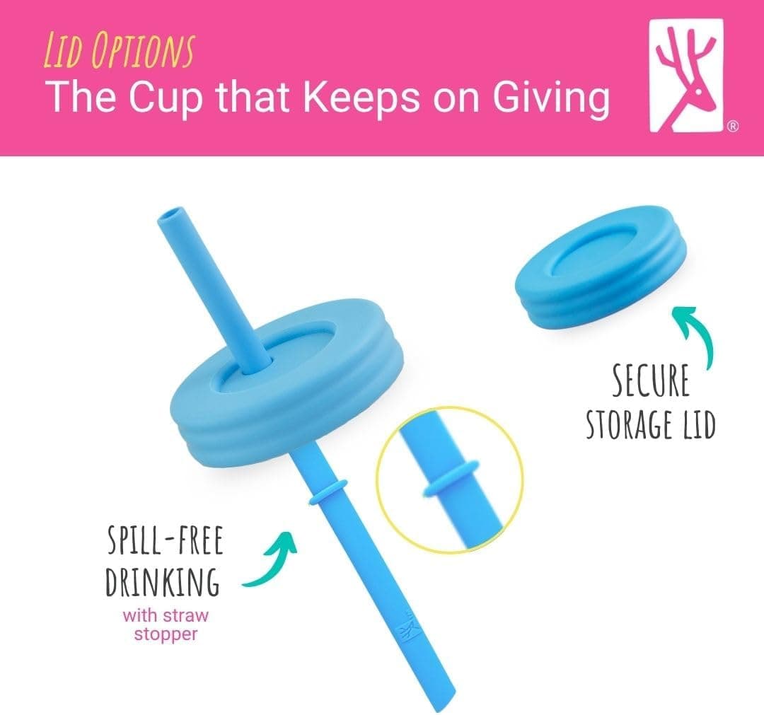 Elk and Friends 10oz Stainless Steel Kids' Drinking Cups with Sleeves and Silicone Straws - 4 Pack thumbnail 4