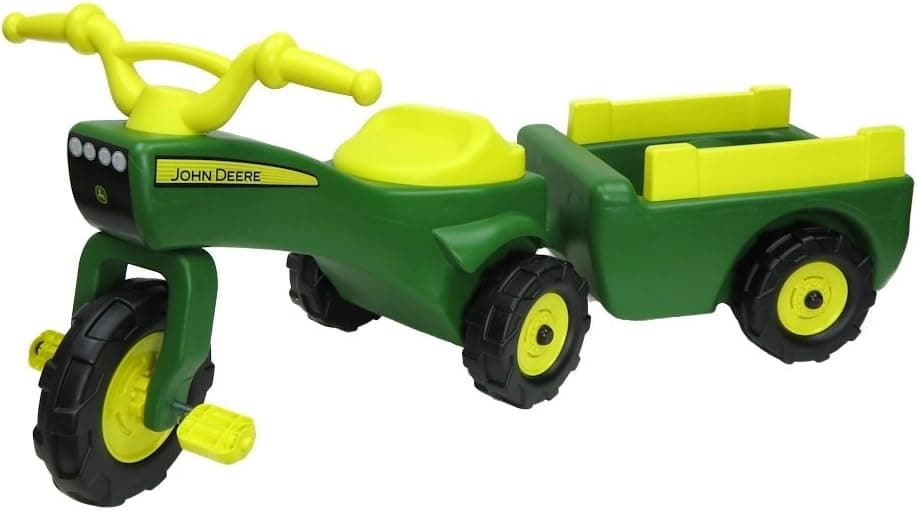 John Deere Ride-On Pedal Tractor with Wagon view 1
