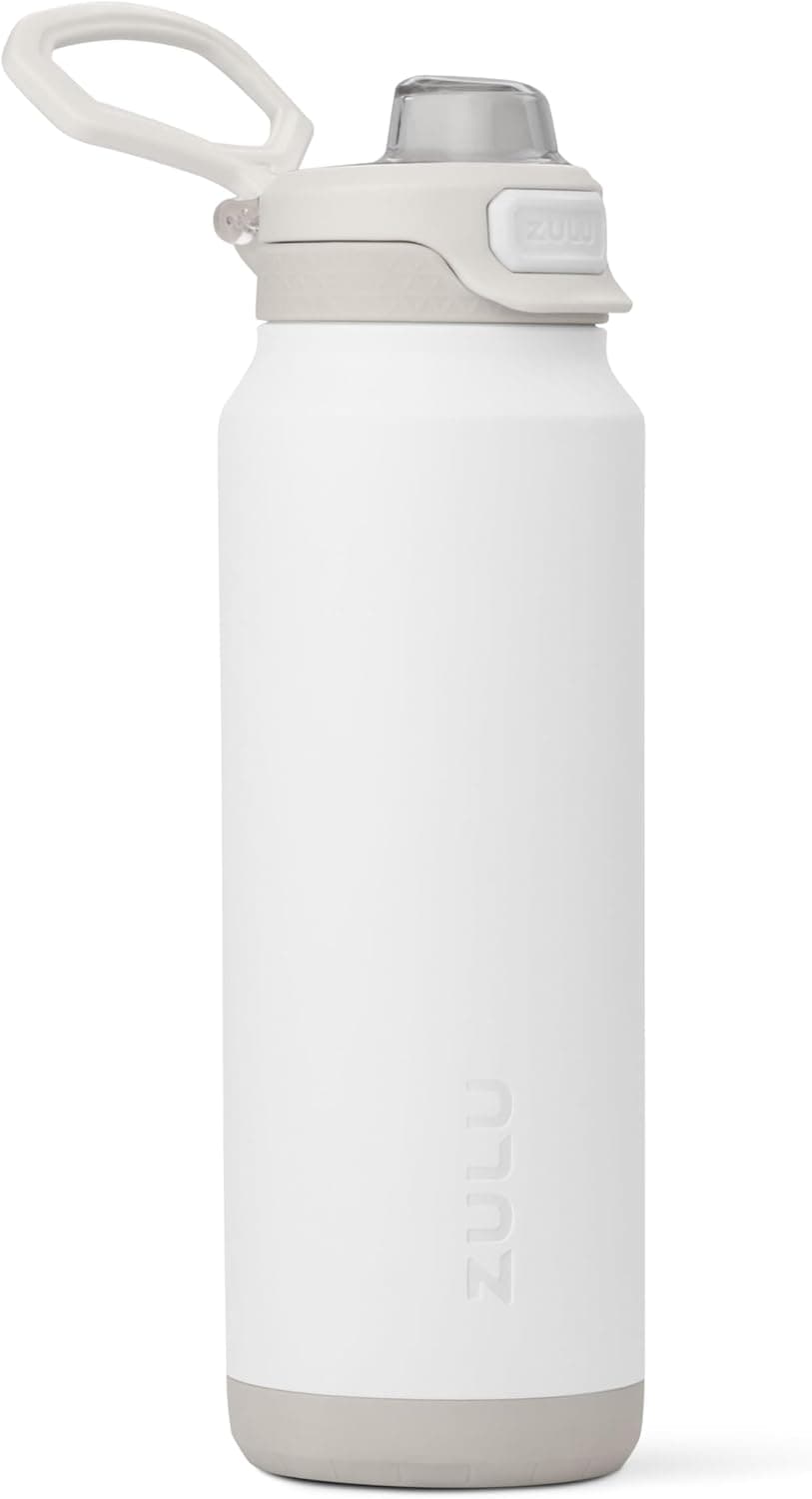 ZULU Powerfill Pro 32oz Stainless Steel Water Bottle with Quick Fill Lid, Triple Walled Vacuum Insulated Metal, Leak Proof Locking Lid, Sip and Chug, Reusable BPA Free, White : Sports &amp; Outdoors image 1