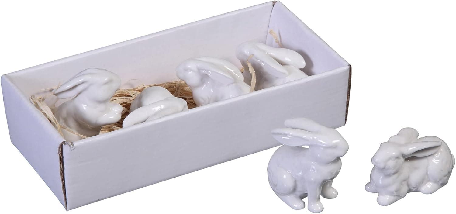 Creative Co-Op White Ceramic Bunnies Set of 6 — Easter Gifts gift idea