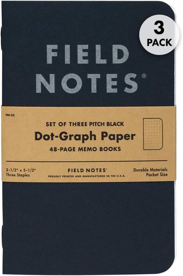 Field Notes 3-Pack Pitch Black Memo Books image 1