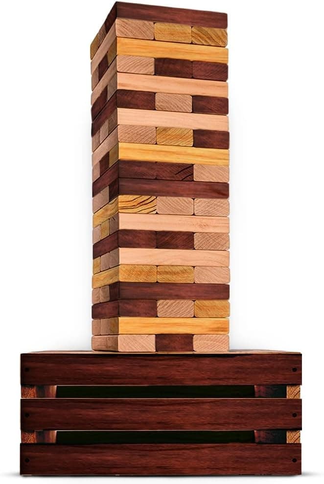 SWOOC Games Reclaimed Giant Tower Game - 60 Blocks with Storage Crate image 1