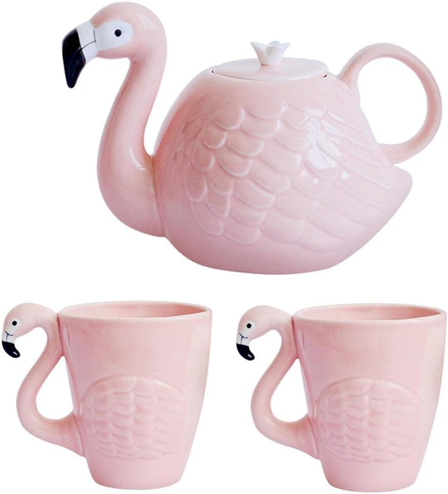 JointVictory Flamingo Coffee Mugs and Teapot Set — Spring Gift Ideas gift idea