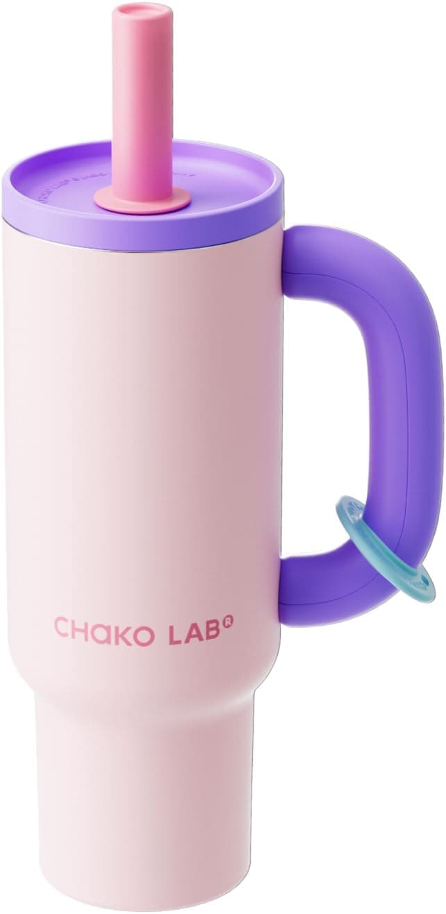 CHAKO LAB BaWang Insulated Stainless Steel Tumbler | Tumbler with Handle and Straw 35oz | Cup Holder Friendly for Travel | Leakproof Water Bottle | BPA-Free | 316 stainless steel liner| Purple: Home &amp; Kitchen — Spring Gift Ideas gift idea