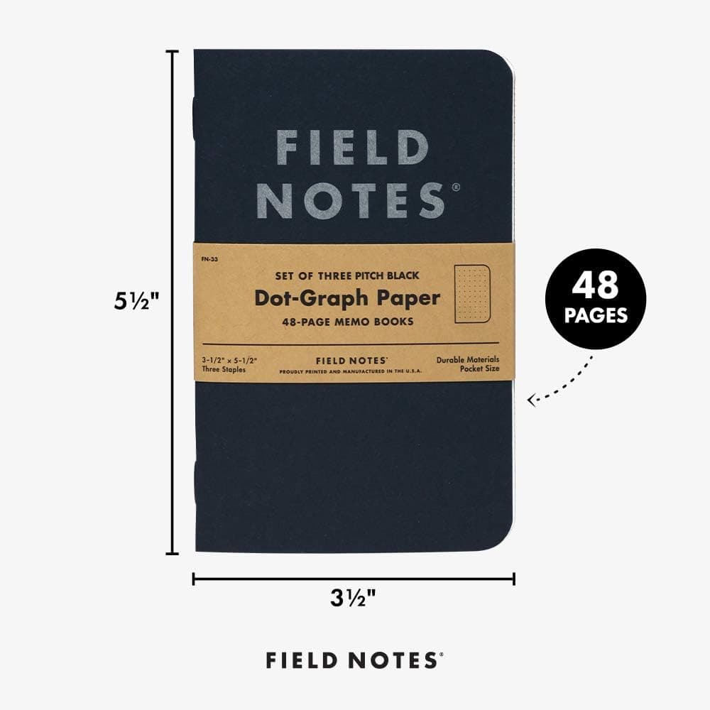 Field Notes 3-Pack Pitch Black Memo Books thumbnail 5