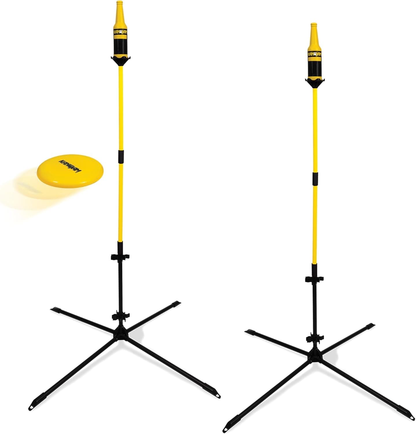 Kan Jam Disc Toss Game - Black/Yellow, Plastic - Quick Snap-Together Setup for Yard Games - Durable Steel Poles &amp; Wide Bases for Lawn Games - Compact Carry Bag for Camping : Sports &amp; Outdoors image 1