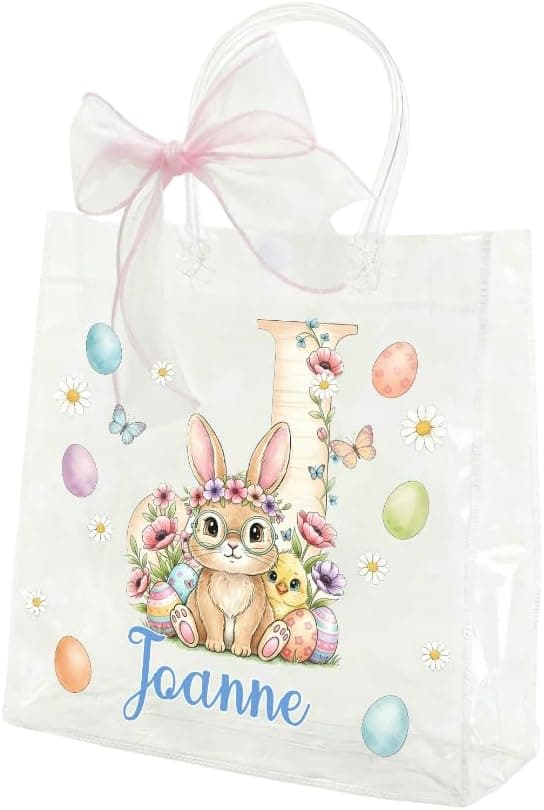 Personalized Easter Tote Bags with Custom Name image 1