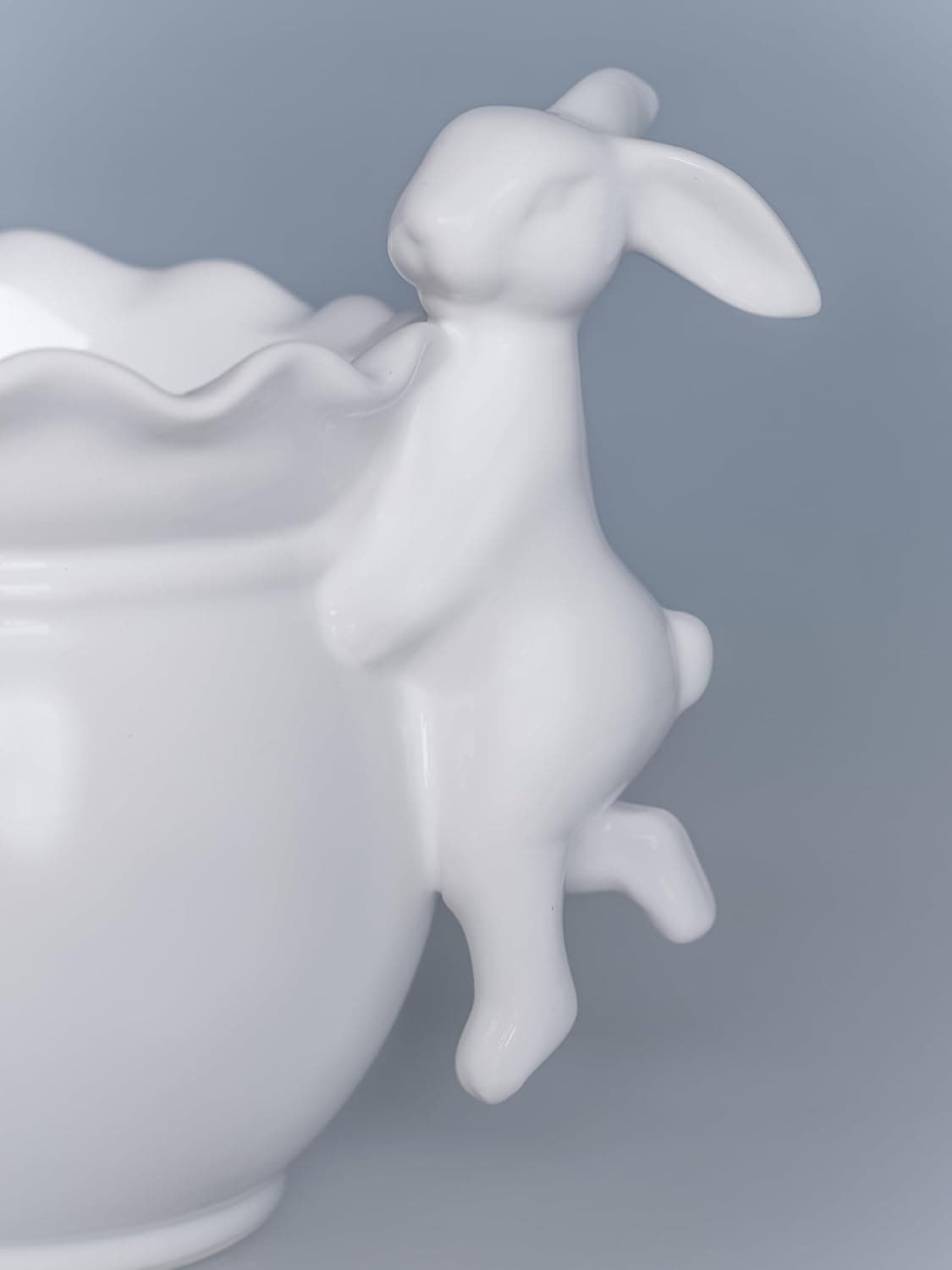 Dancing Rabbit Vase Planter - Ceramic Bunny Statue thumbnail 3