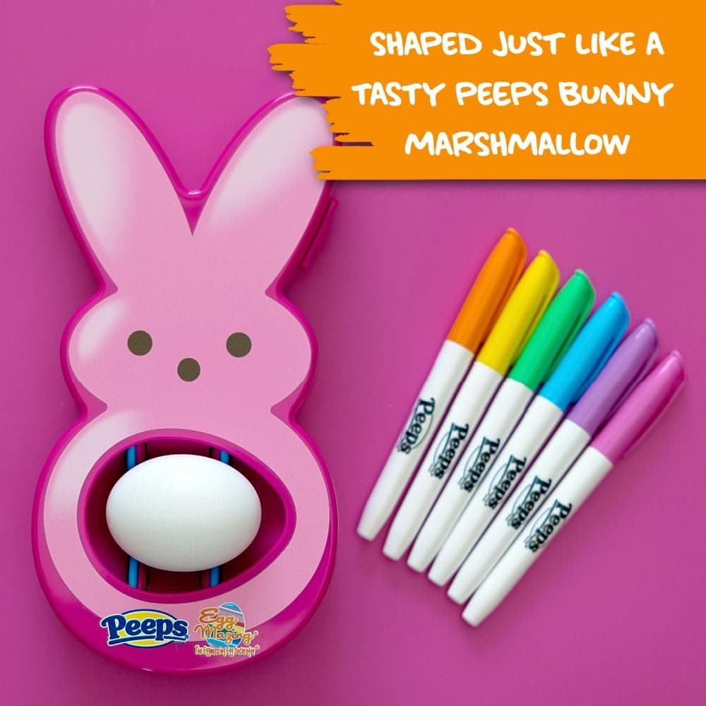 The Eggmazing Egg Decorator - Peeps Bunny - Arts and Craft Set Includes 6 Colorful Quick Drying, Non-Toxic Markers (Pink), Ages 3 and Up : Toys &amp; Games thumbnail 2