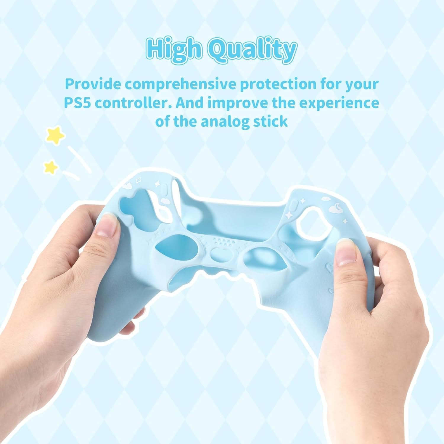 Kuitmor PS5 Controller Cover Skin Case,Anti-Slip Silicone Protective Cover Case,Cute Cartoon Protective Shell for PS5 Wireless Controller with 2 Thumb Grip Caps and 1 Sticker : Video Games thumbnail 4