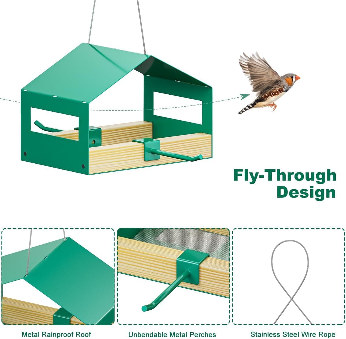 FANHAO Metal Bird Feeder for Outdoor Hanging thumbnail 5