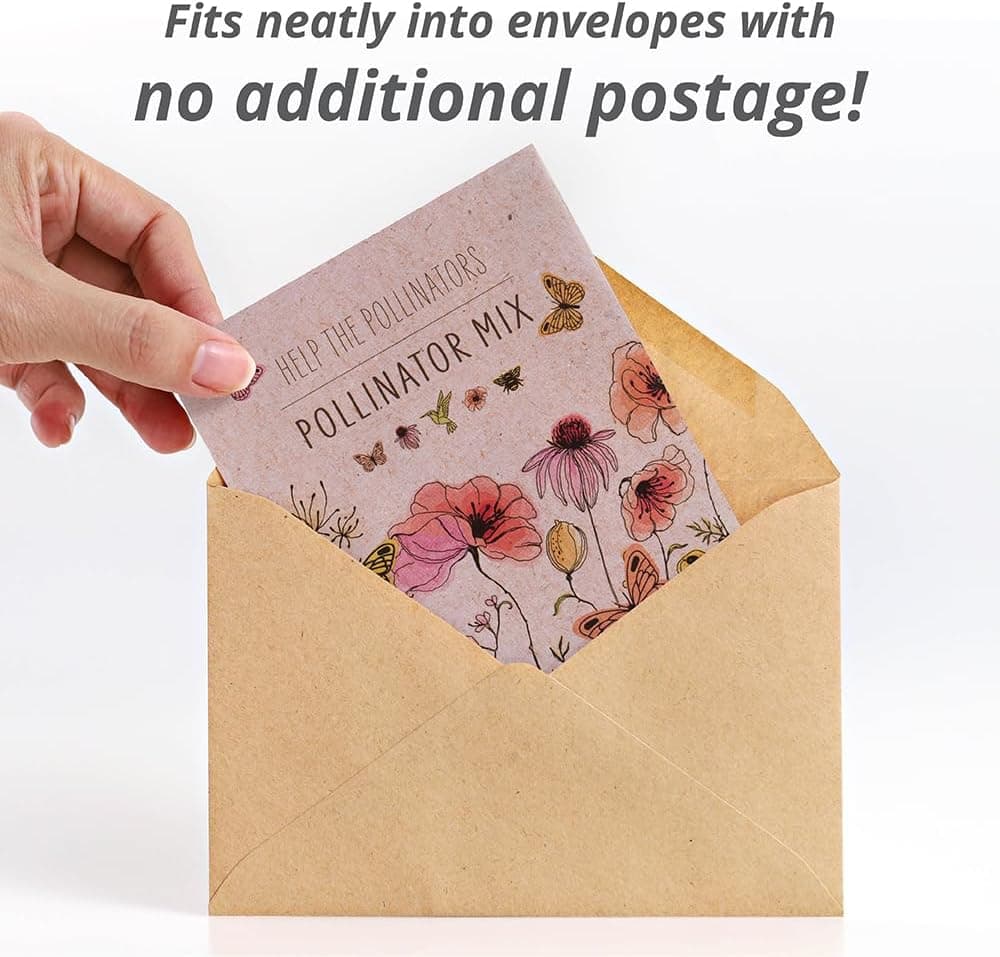 Bentley Pollinator Mix - Pre-Filled, Non-GMO, Non-Coated Butterfly Packets - 25 Annual Wildflower Seeds - Perfect Eco-Friendly Gift : Patio, Lawn &amp; Garden thumbnail 3