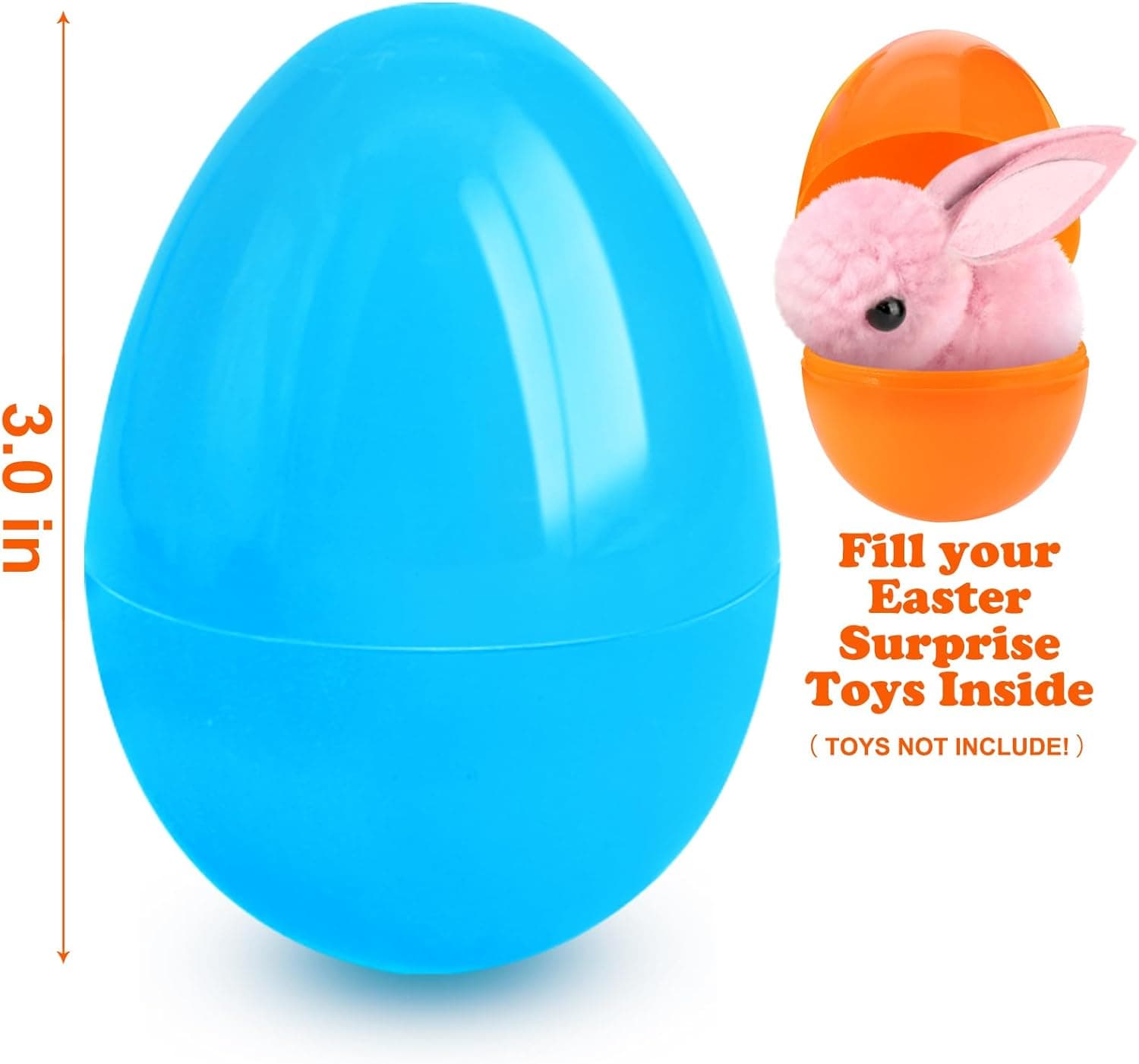 [6 Surprise Golden Eggs] 200 Pack 3 Inch Large Easter Eggs, Empty Easter Eggs Fillable, Bright Colors Plastic Eggs Bulks for Easter Hunt, Easter Party Favor, Basket Stuffers Fillers : Toys &amp; Games thumbnail 2