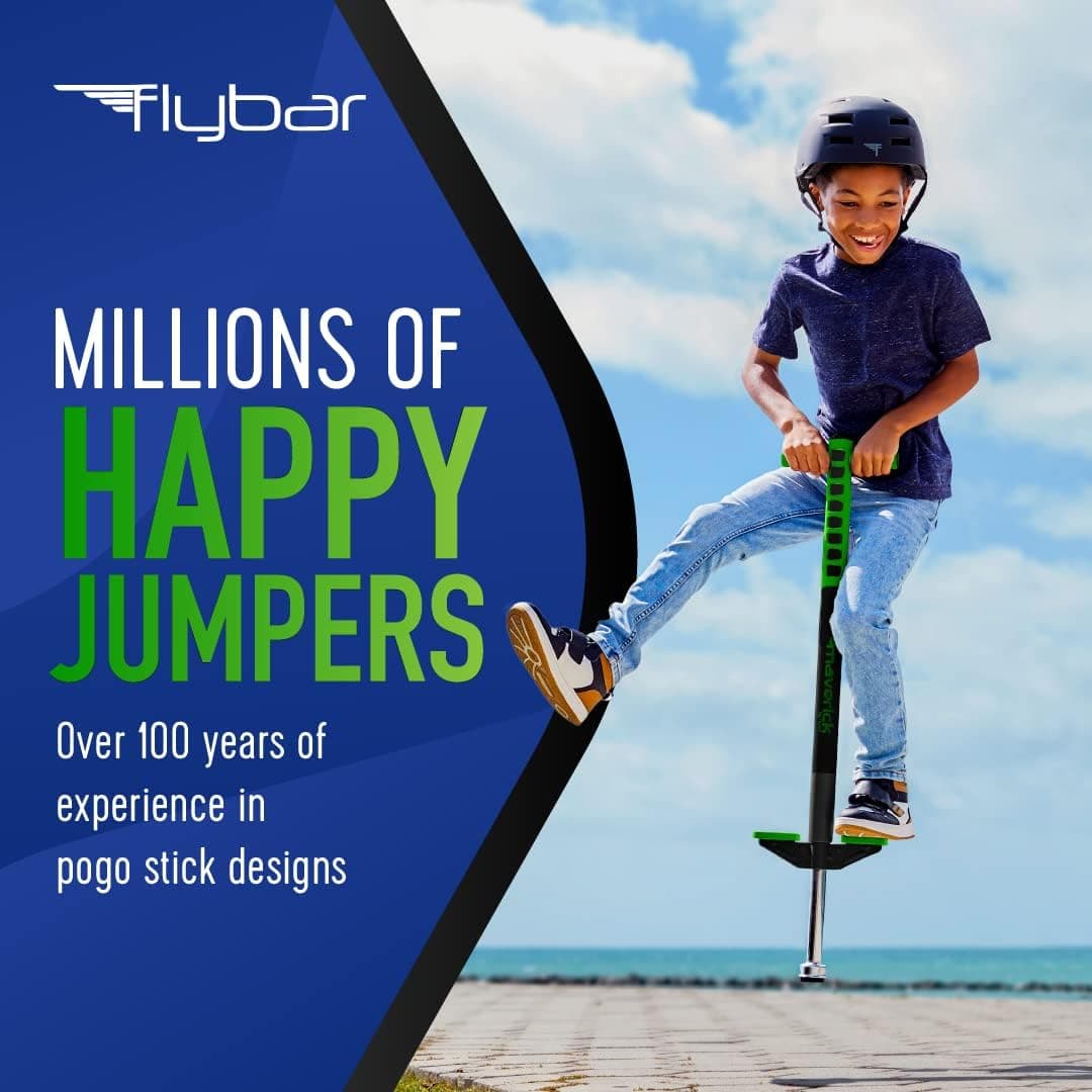 Flybar Maverick Foam Pogo Stick for Kids Age 5 and Up, 40 to 80 Pounds, Pogo Stick for Boys and Girls (Green) : Toys &amp; Games thumbnail 3