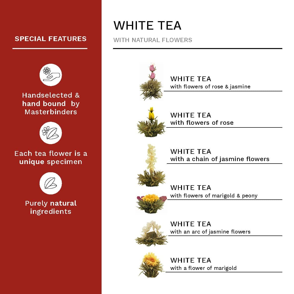 Creano Blooming Tea - Flowering Ball Gift Set with Wooden Box thumbnail 2