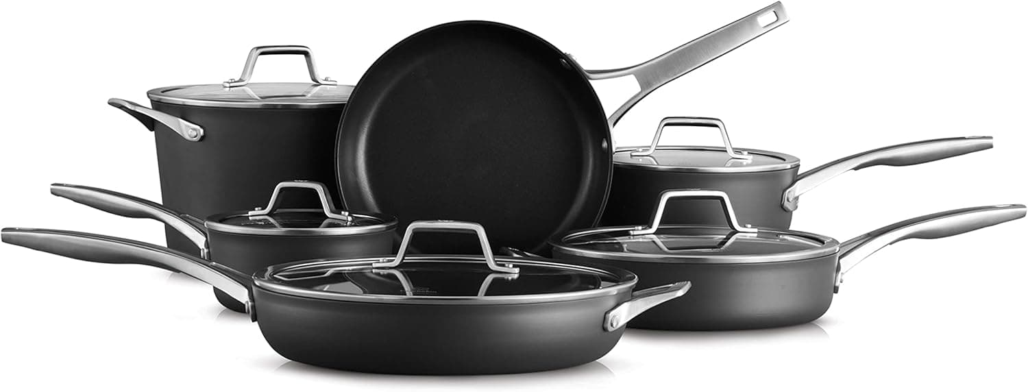 Calphalon Premier Hard-Anodized Nonstick Cookware 11-Piece Pots and Pans Set Dishwasher and Oven Safe with MineralShield Nonstick Technology Durable and Versatile Kitchen Cookware: Home &amp; Kitchen image 1