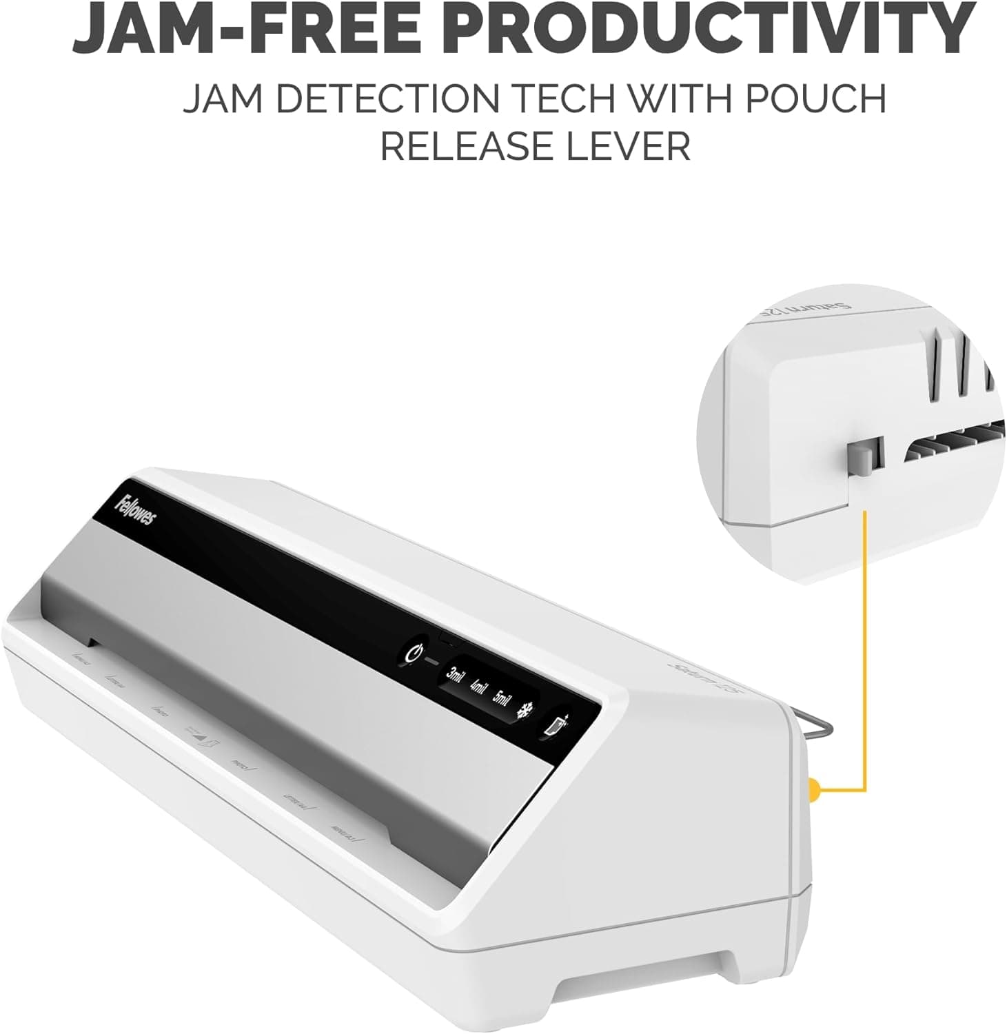 Fellowes Saturn 125 Thermal Laminator Machine for Home or Office with Pouch Starter Kit, 12.5 Inch, Fast Warm-Up, Jam-Free Design (5736601) : Office Products thumbnail 5