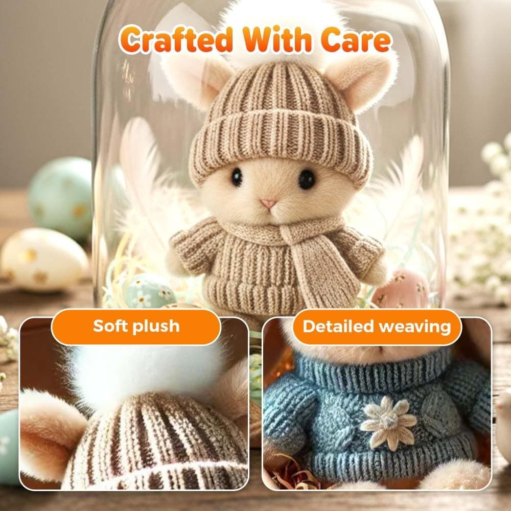 muxou Handmade Mini Bunny Hug,2026 Easter Gift in a Box Hugs Positive Rabbit Soft Floppy Ideas Bunnies Basket Stuffers Emotional Support Inspirational (Pink) : Home &amp; Kitchen thumbnail 5