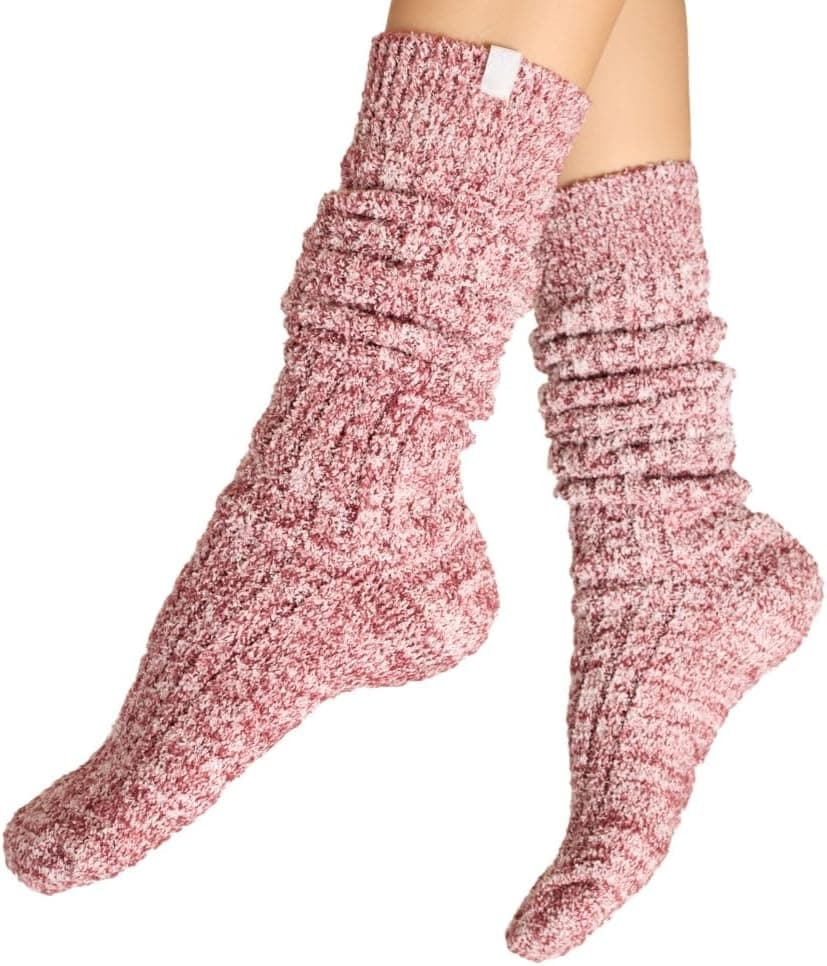 Softies Marshmallow Slouch Socks for Women Ultra Soft Plush Lounge Socks with Non Slip Grippers One Size Cozy Comfort, Heather Grey, One Size Fits All : Clothing, Shoes &amp; Jewelry thumbnail 5