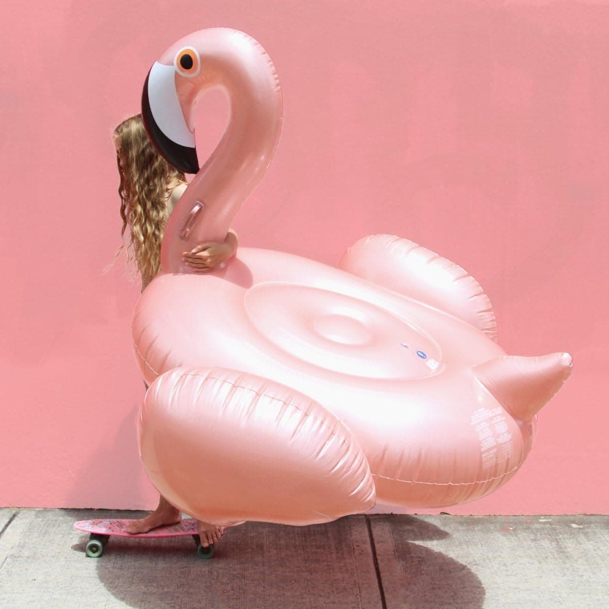 Sunnylife Luxe Ride-On Float Rose Gold Flamingo thumbnail 4