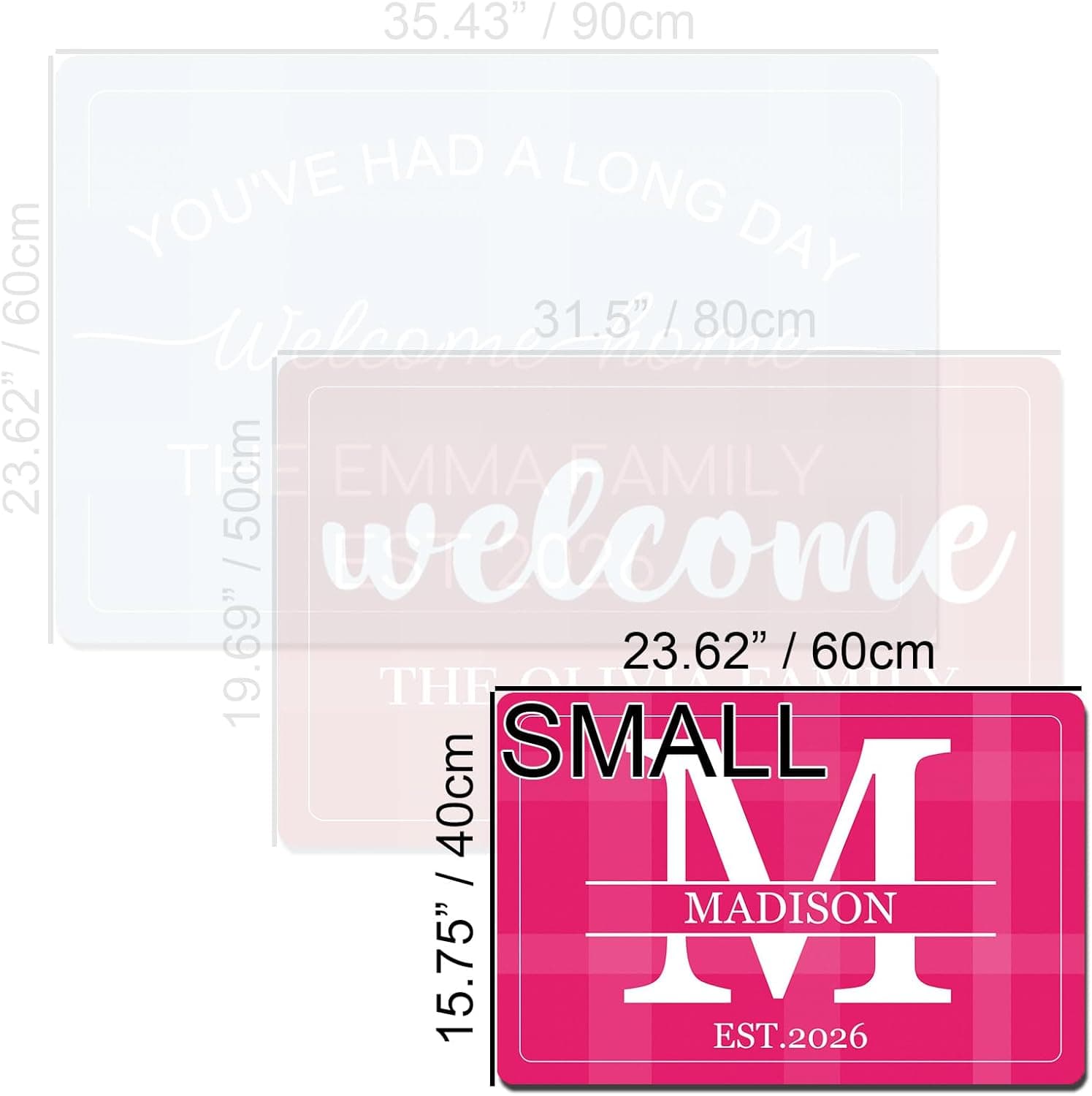 Clawelves Personalized Welcome Doormat with Family Name &amp; 6 Designs, Custom DoorMats, Housewarming Gift - Door Mat with Anti-Slip Backing, Customize Doormat Indoor Entrance : Patio, Lawn &amp; Garden thumbnail 3