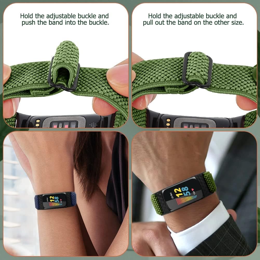 enkic Elastic Nylon Bands for Fitbit Charge 5/6 - 4 Pack thumbnail 4