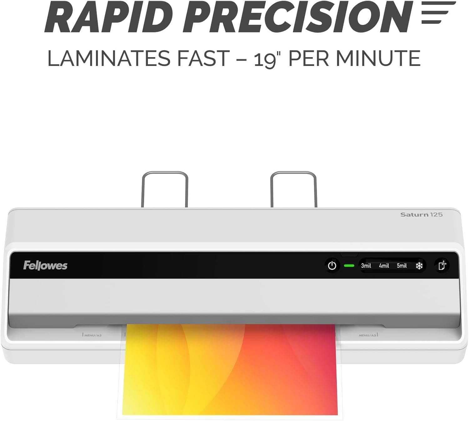 Fellowes Saturn 125 Thermal Laminator Machine for Home or Office with Pouch Starter Kit, 12.5 Inch, Fast Warm-Up, Jam-Free Design (5736601) : Office Products thumbnail 4