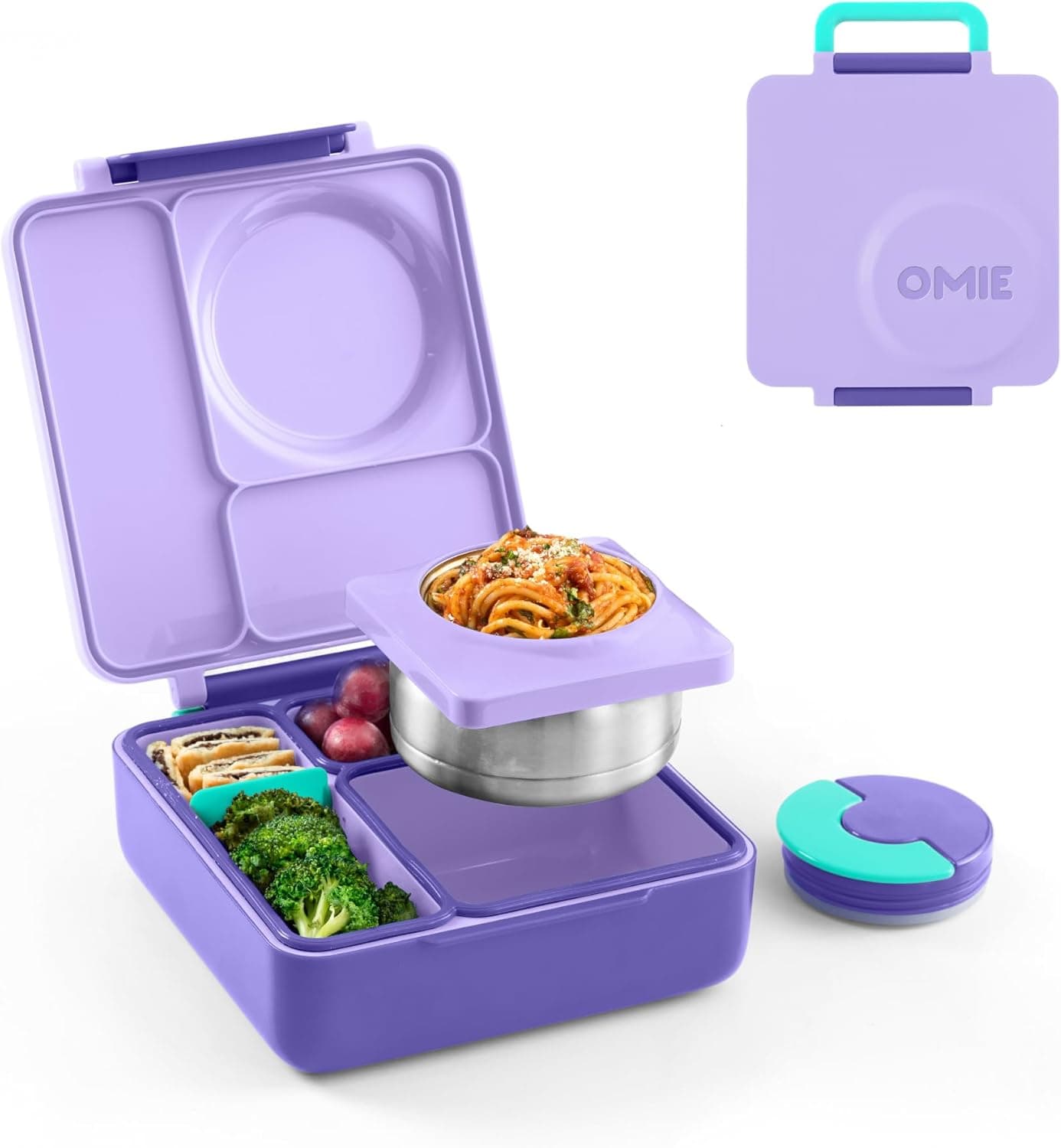 OmieBox Insulated Bento Lunch Box for Kids - Purple Plum image 1