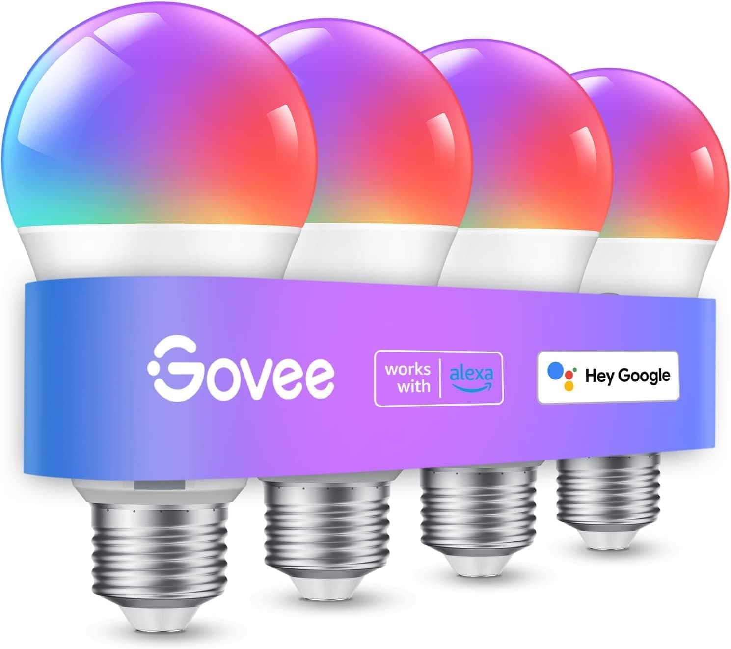 Govee Smart Light Bulbs Color Changing RGBWW 4-Pack image 1