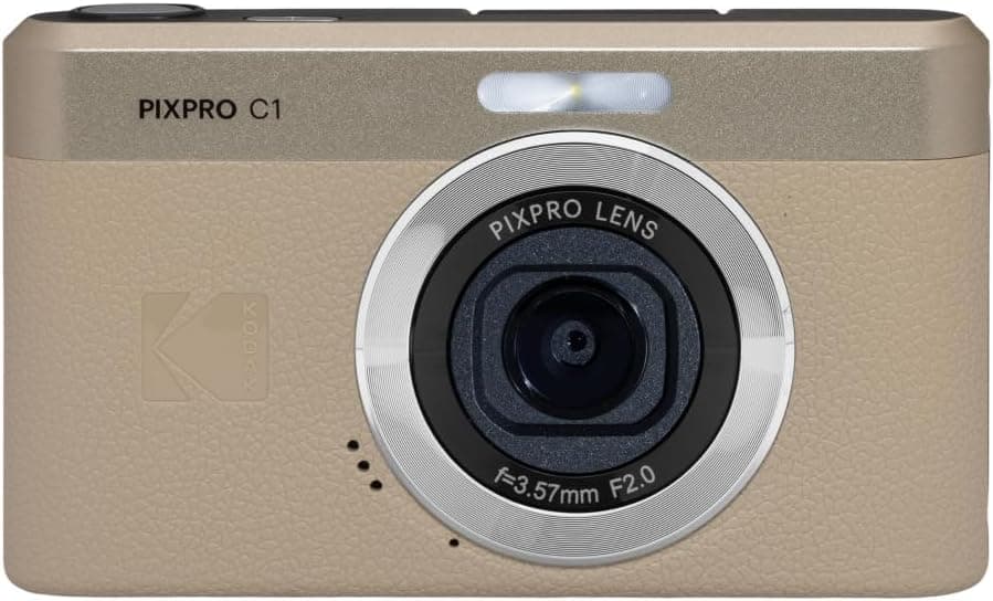Kodak PIXPRO C1 Digital Camera with 13MP Sensor and 4X Optical Zoom - Compact Point and Shoot for Beginners with 180 Degree Flip Screen - 1080P HD Video for Travel and Vlogging - Tan : Electronics — Spring Gift Ideas gift idea
