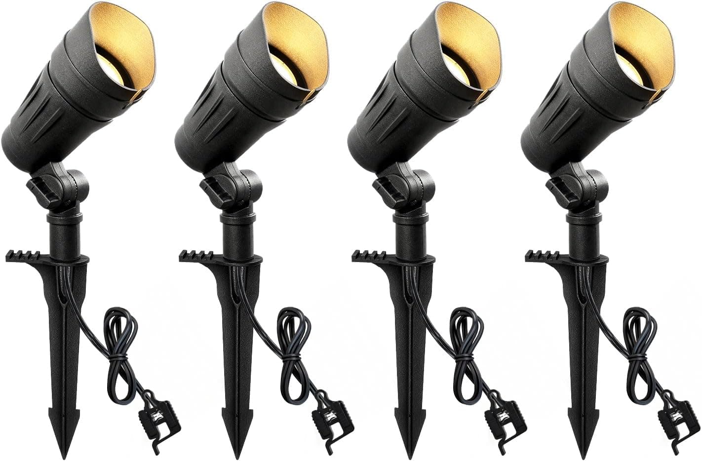 LITFIT Low Voltage LED Spotlights with 35° Beam Angle, 7.5W 410LM 3000K Warm White Outdoor Landscape Lighting, CRI 80, Waterproof Spotlights for Trees, House, Yard, Garden Decorations, 4 Pack - Amazon.com image 1