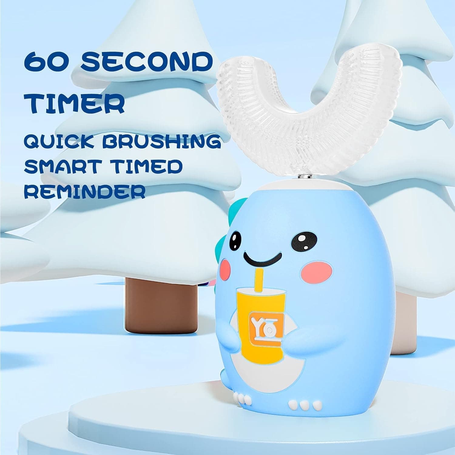 DYCROL Kids U-Shaped Electric Toothbrush with 4 Brush Heads thumbnail 3