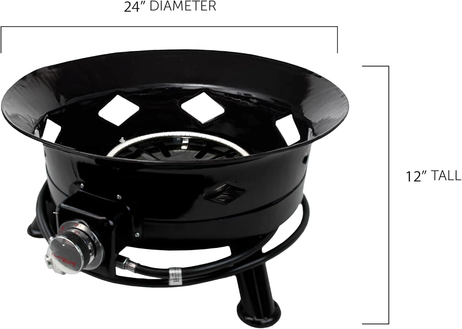 Flame King Smokeless Propane Fire Pit - 24-inch Portable Firebowl thumbnail 4