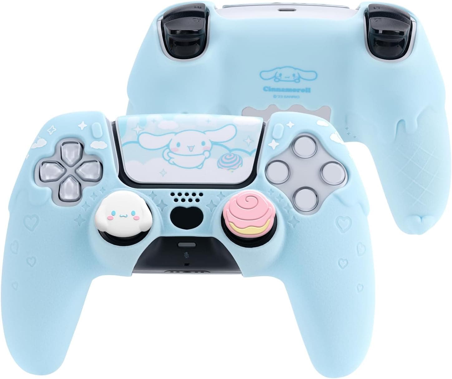 Kuitmor PS5 Controller Cover Skin Case,Anti-Slip Silicone Protective Cover Case,Cute Cartoon Protective Shell for PS5 Wireless Controller with 2 Thumb Grip Caps and 1 Sticker : Video Games image 1