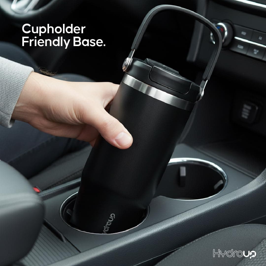 Hydroup Sport Tumbler 32oz Stainless Steel Water Bottle, Vacuum Insulated with 2-in-1 Lid (Straw &amp; Spout), Leak-Proof Reusable Travel Mug for Hot and Cold Drinks: Home &amp; Kitchen thumbnail 2