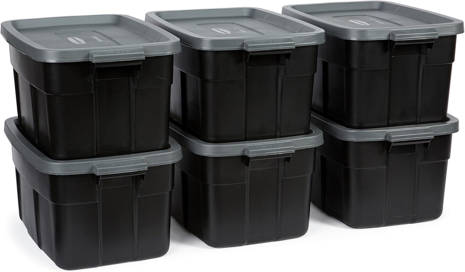 Rubbermaid Heavy Duty Black Storage Bins Plastic Totes with Lids for Storage, Stackable, Large Capacity, Durable, Multipurpose, 14 GAL, 6 Pack (14 GAL - 6 Pack Solid Black and Grey) : Clothing, Shoes &amp; Jewelry — Easter Gifts gift idea