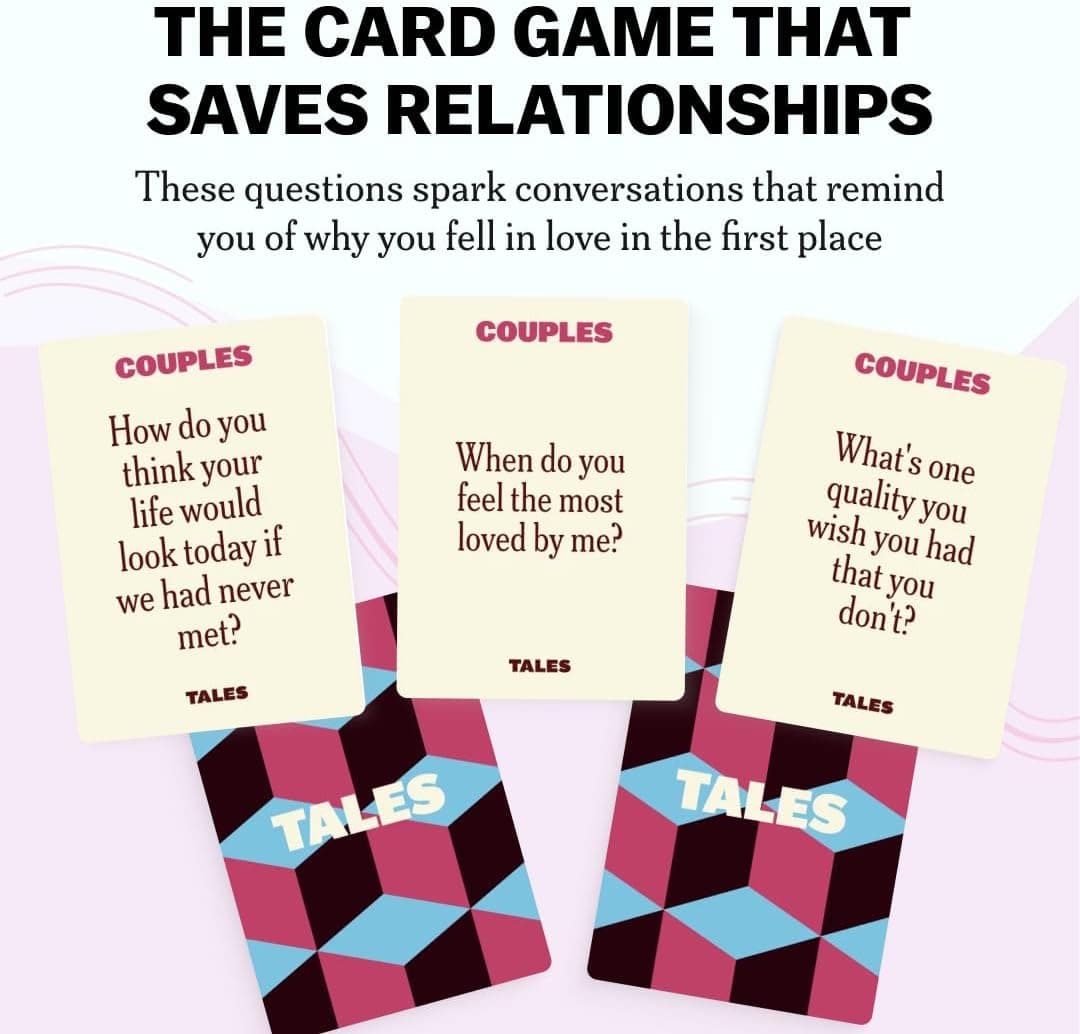 TALES 150 Conversation Starter Cards, Couples Edition, Prompts for Deeper Connection, Games for Adults, Date Night Ideas, Anniversaries, and Quality Time Together : Toys &amp; Games thumbnail 3