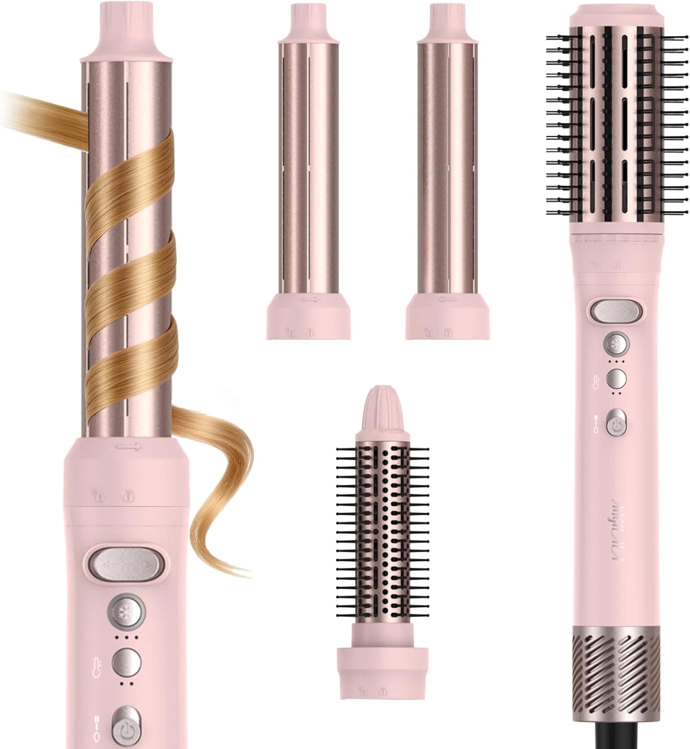 ANGILALA Multi Hot Air Styler Wrap, Rotating Hair Dryer Blow Brush, 105,000 RPM High-Speed Volumizing Spinning Blow Dryer Brush with Auto Curlers, Dry &amp; Smooth &amp; Curl &amp; Volumize All in One : Beauty &amp; Personal Care image 1