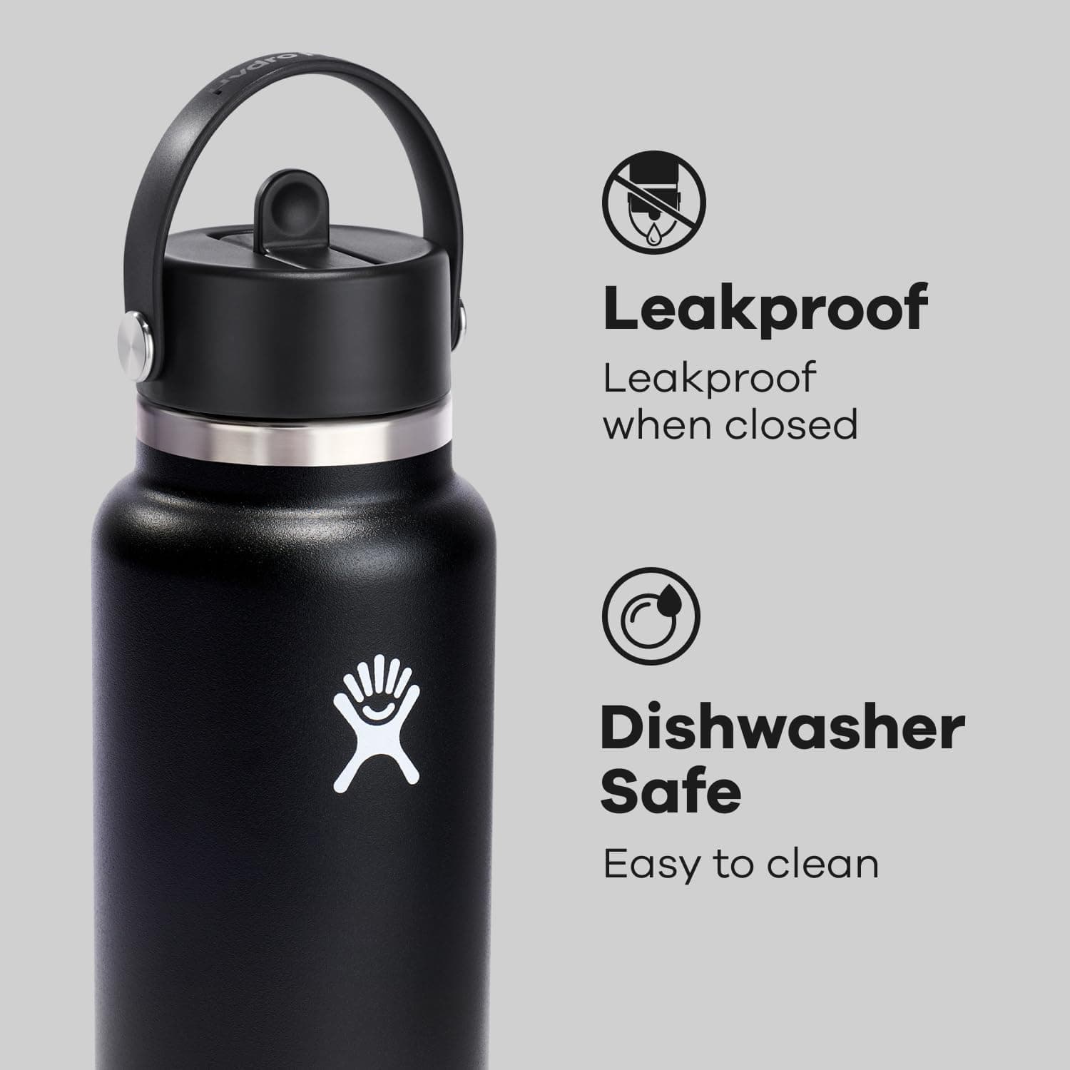 Hydro Flask Water Bottle - 32 oz Insulated Stainless Steel with Wide Straw Lid thumbnail 4